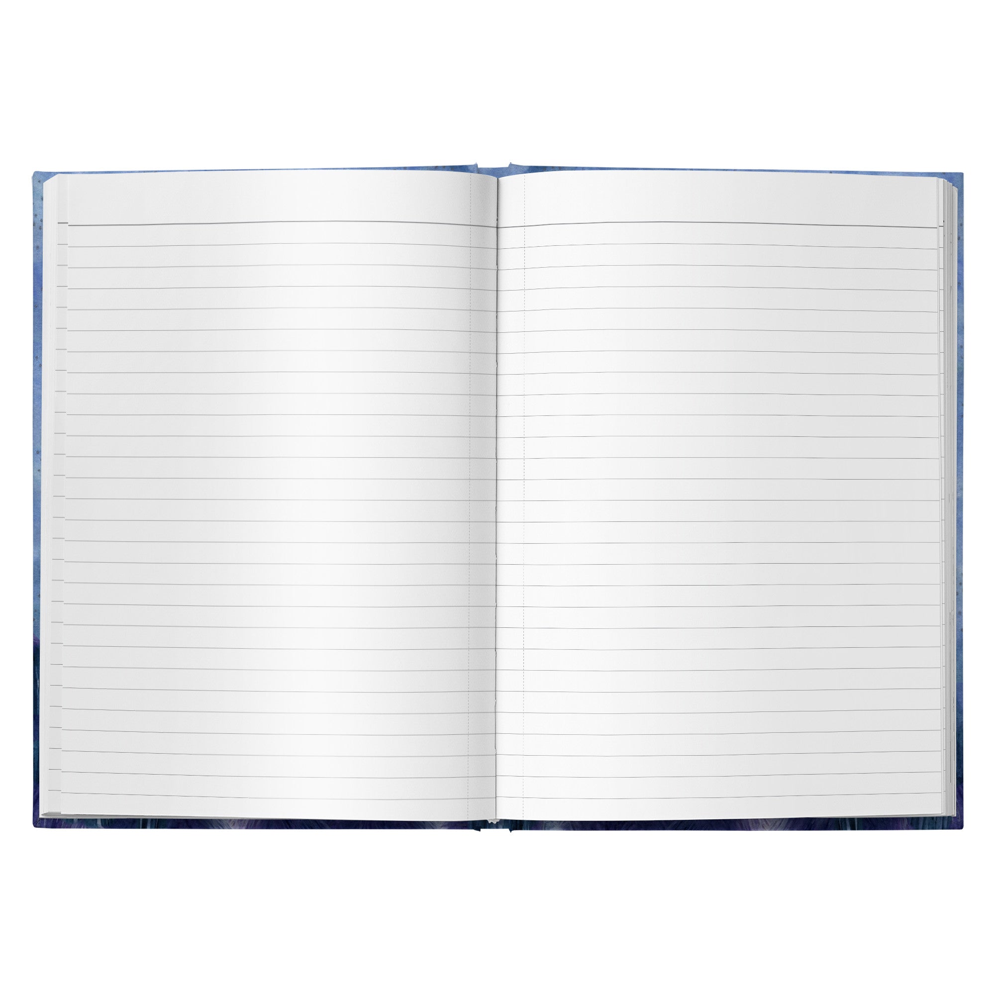 Open Celestial Bear Journal with lined pages displayed against a white background.