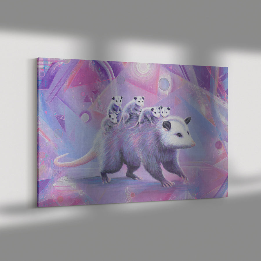 Mama Opossum Canvas Print