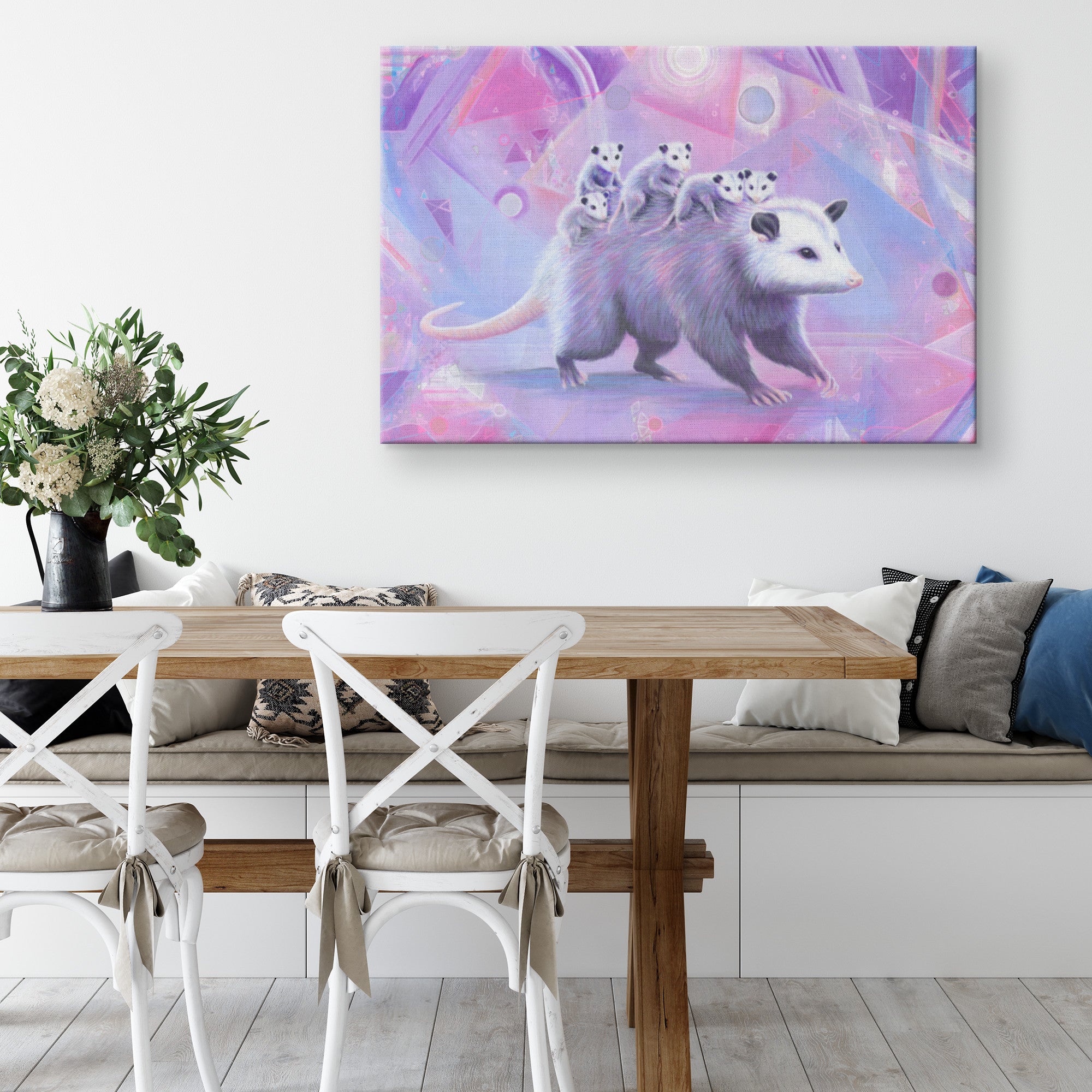 Mama Opossum Canvas Print