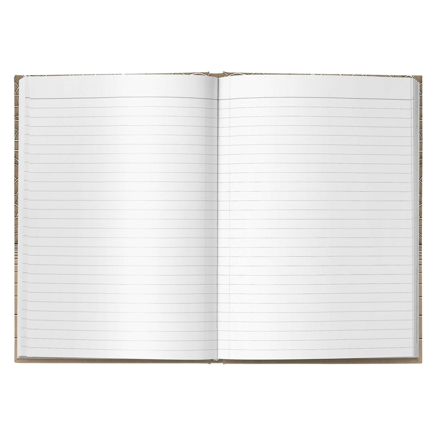 Open Sun Bear Journal with blank lined pages, centered on a white background.