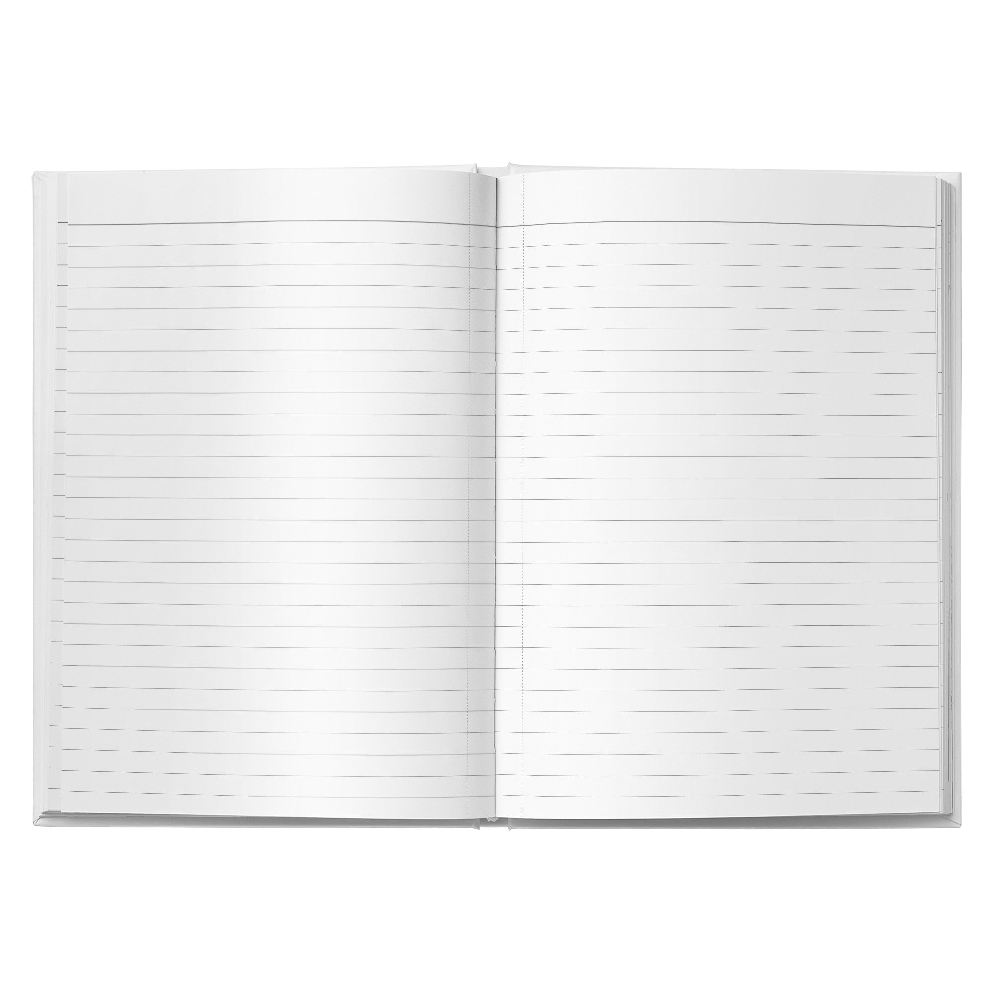 Open Whiskered Welcome Journal with visible spiral binding, lying flat on a white background.
