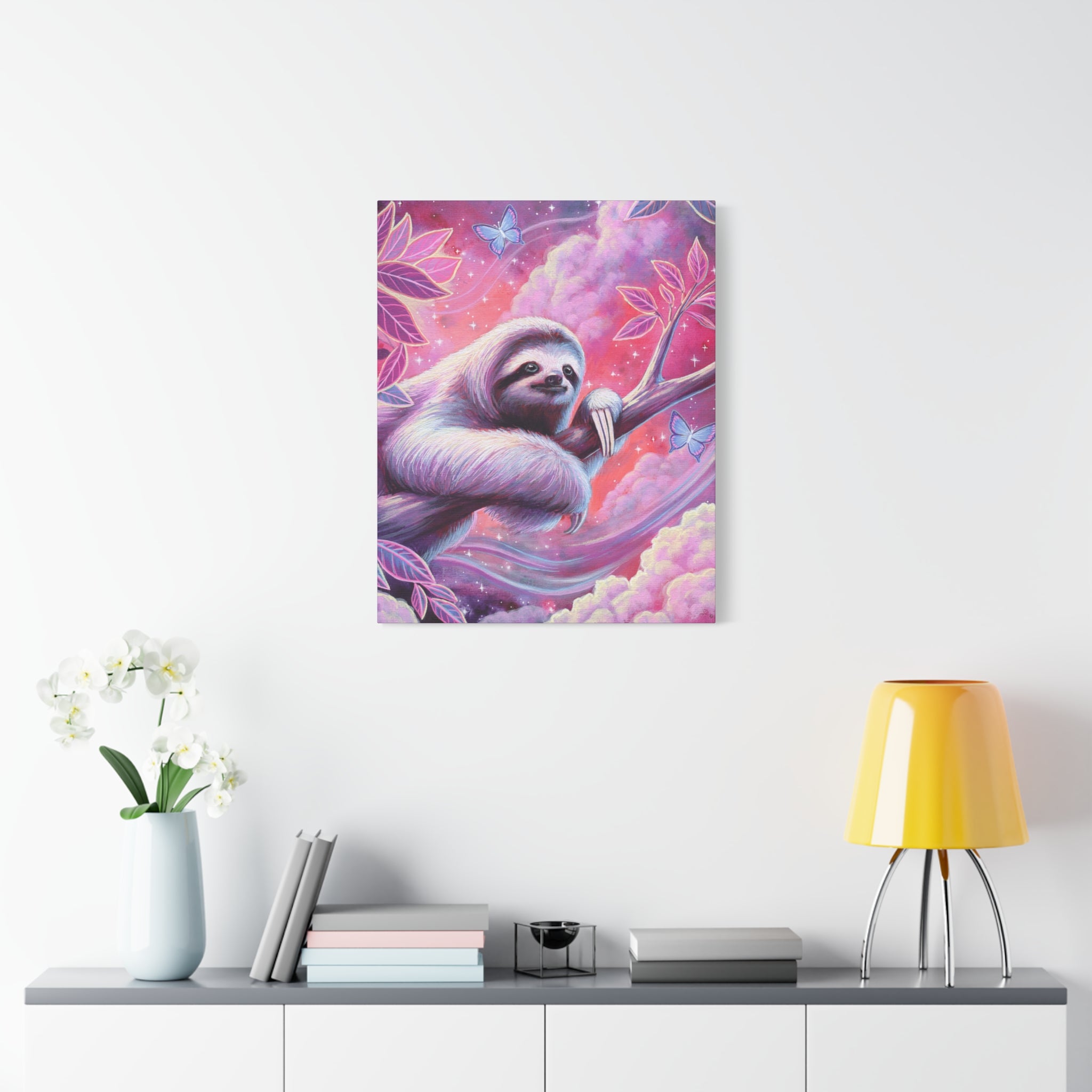 Stargazer Sloth Canvas Print