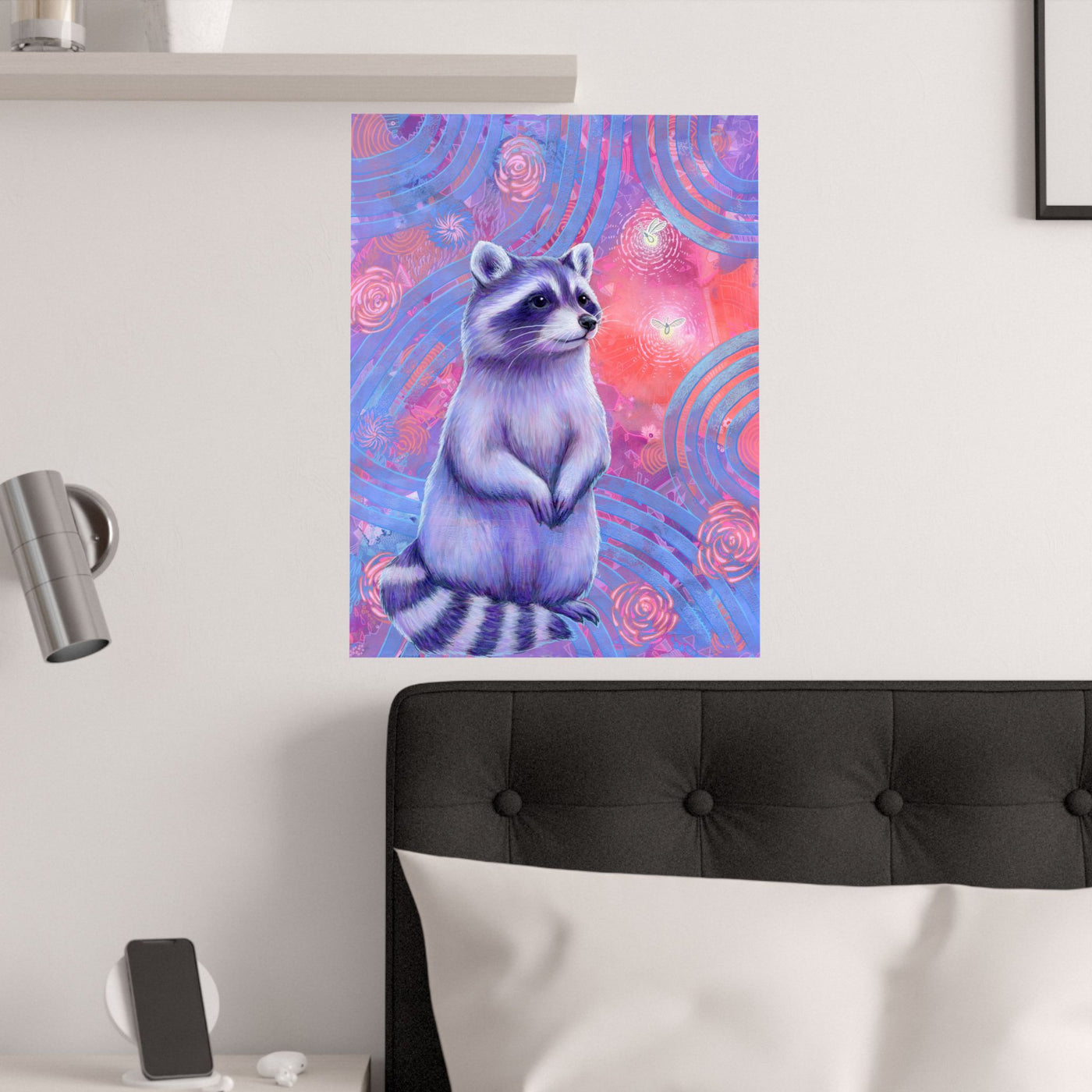 Curious Raccoon Poster Print