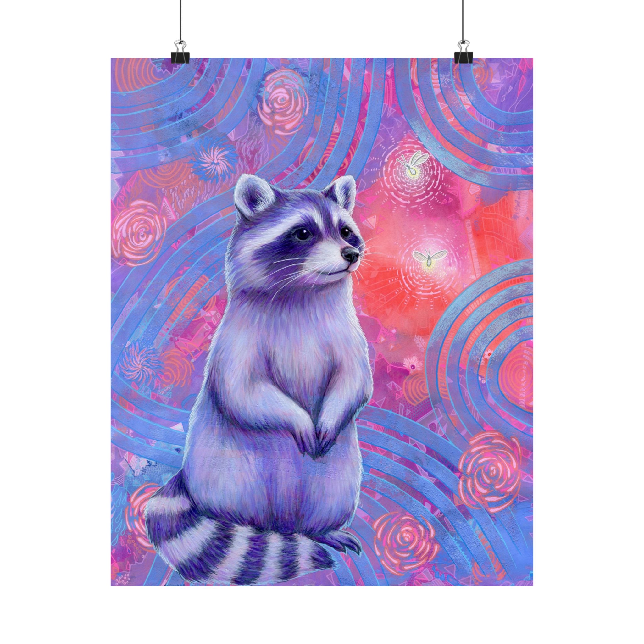 Curious Raccoon Poster Print