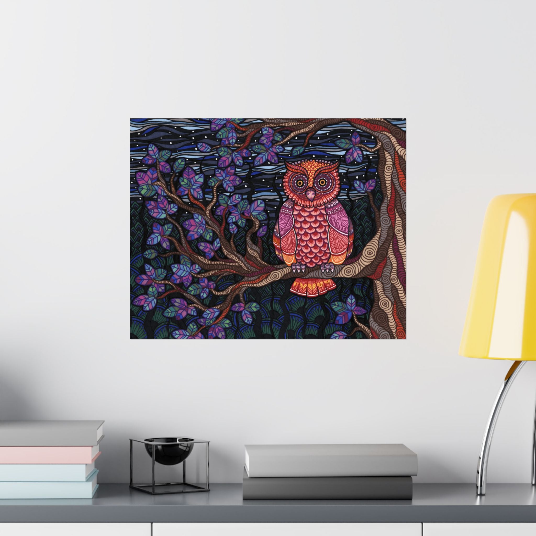 Owl Tree Poster Print
