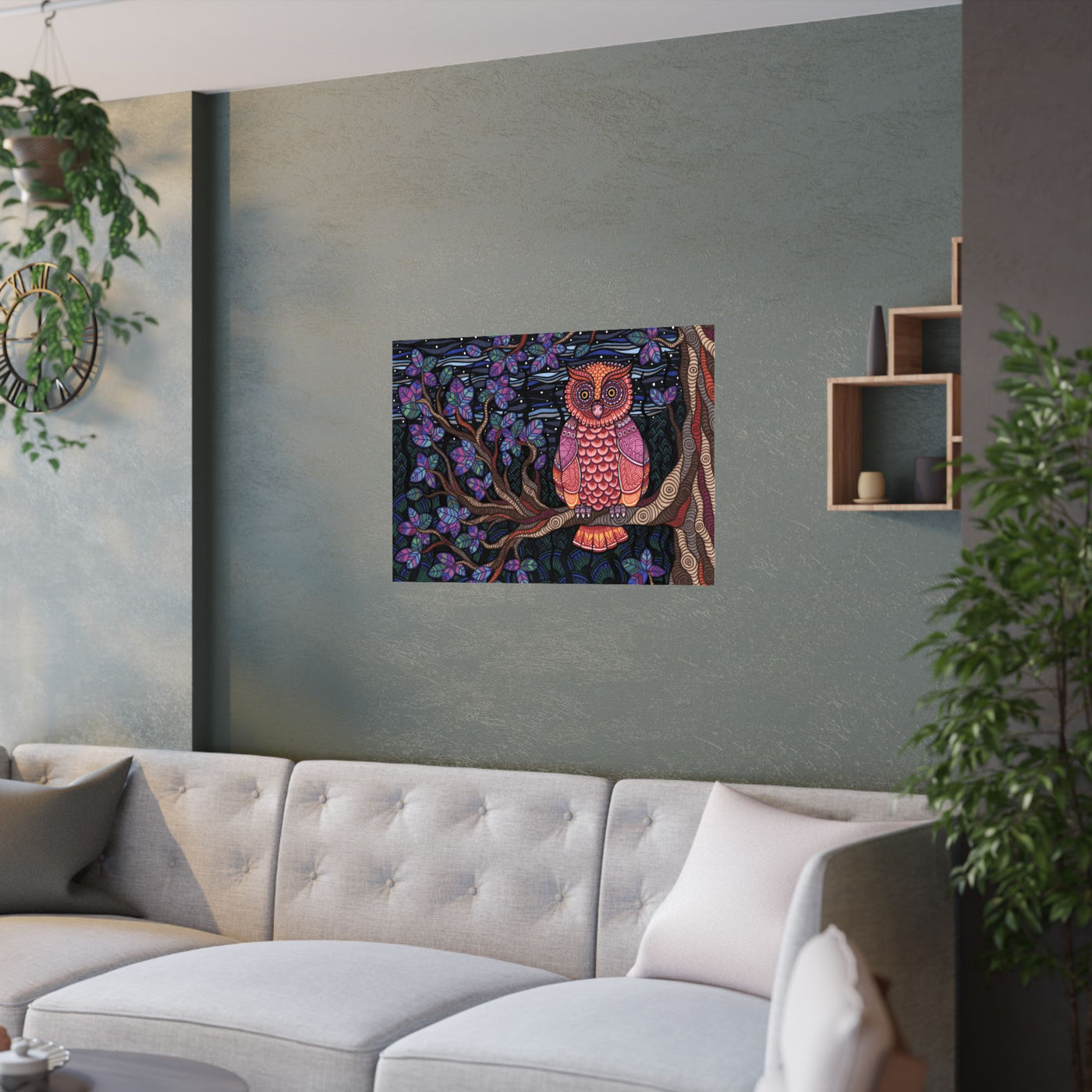 Owl Tree Poster Print