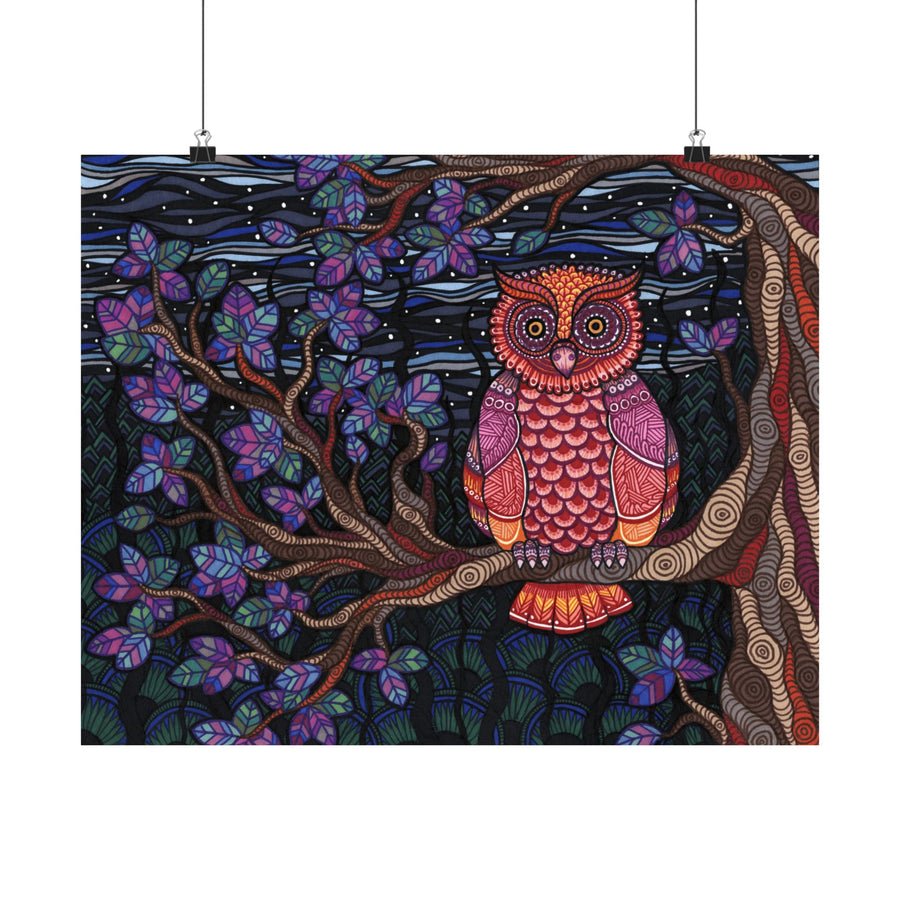 Owl Tree Poster Print