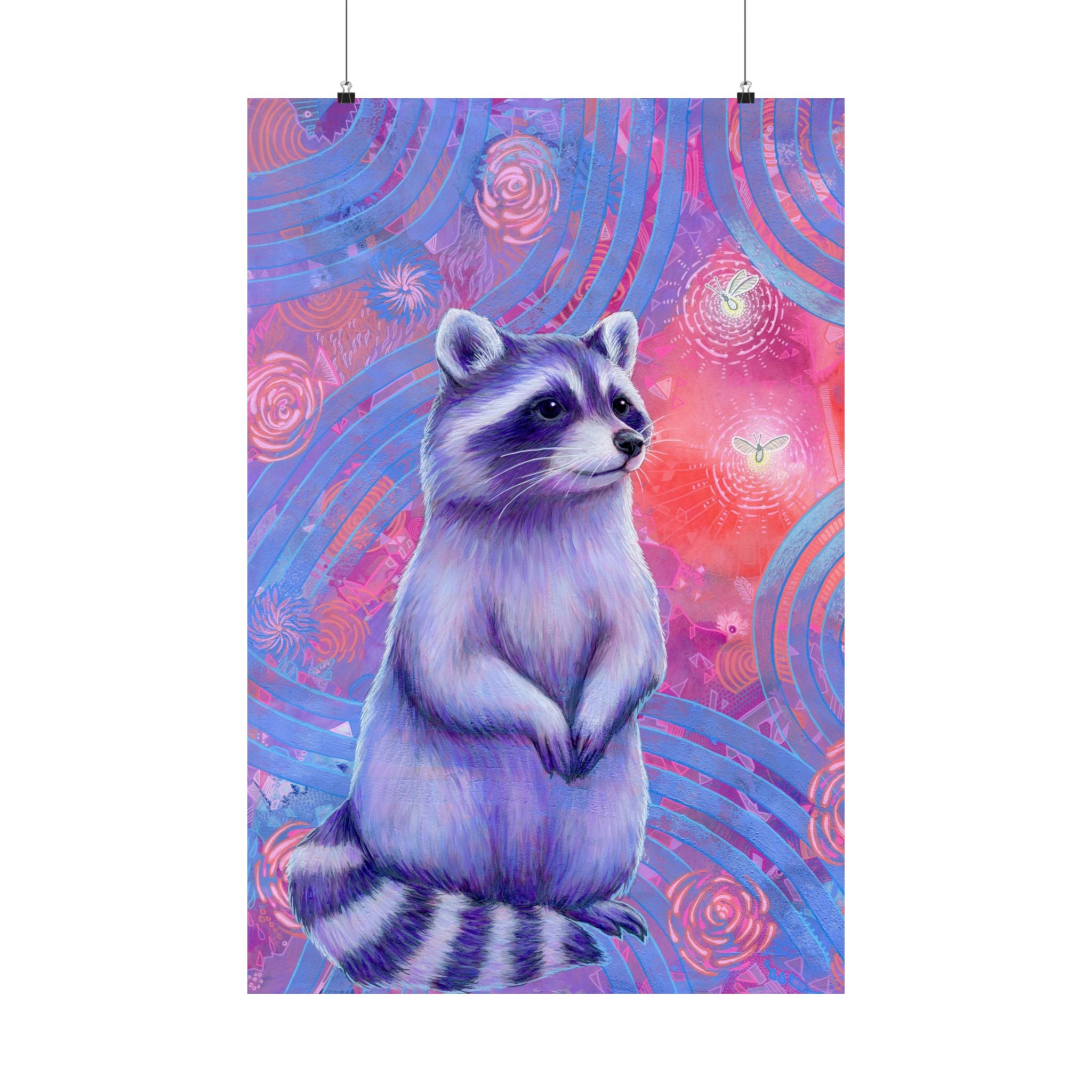 Curious Raccoon Poster Print