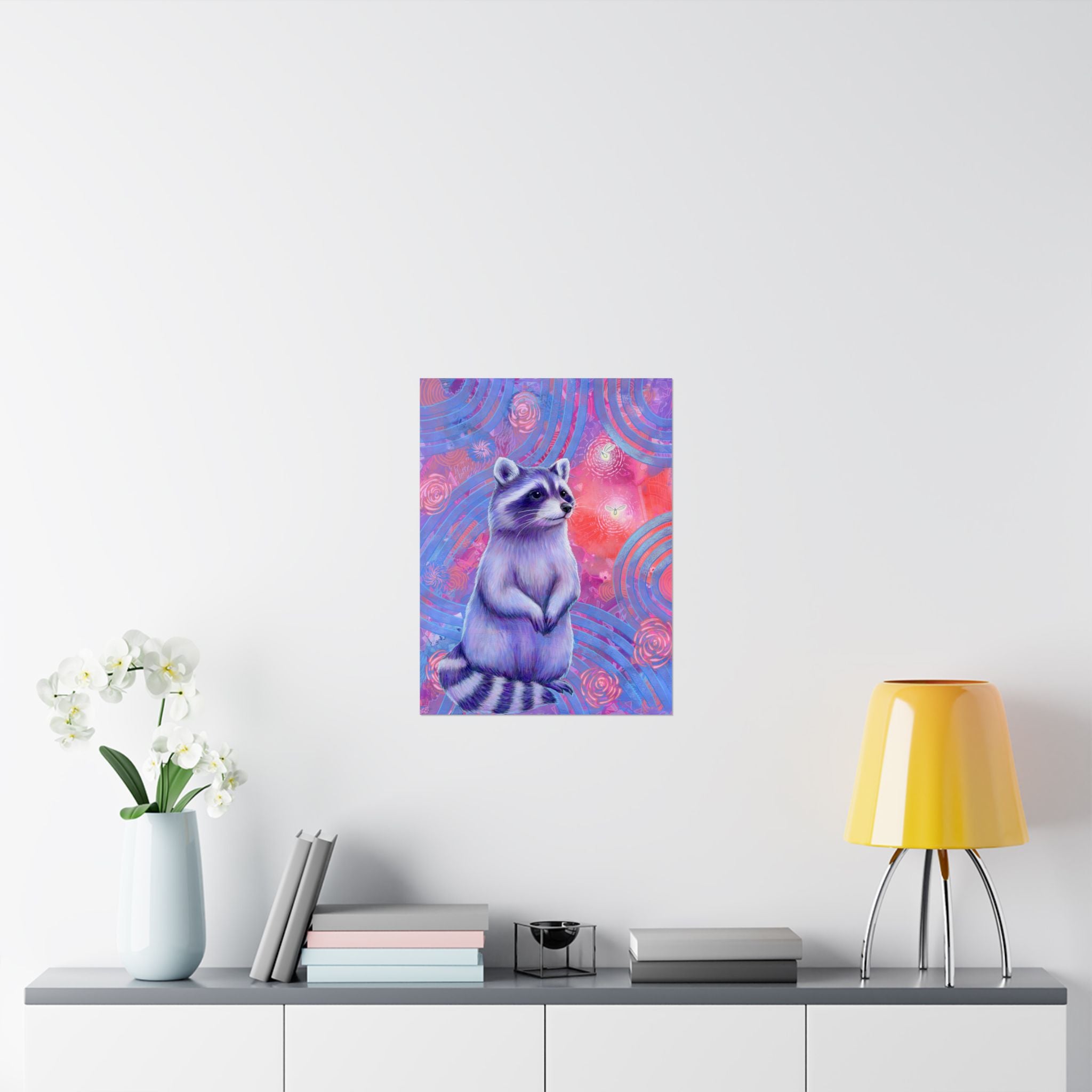 Curious Raccoon Poster Print