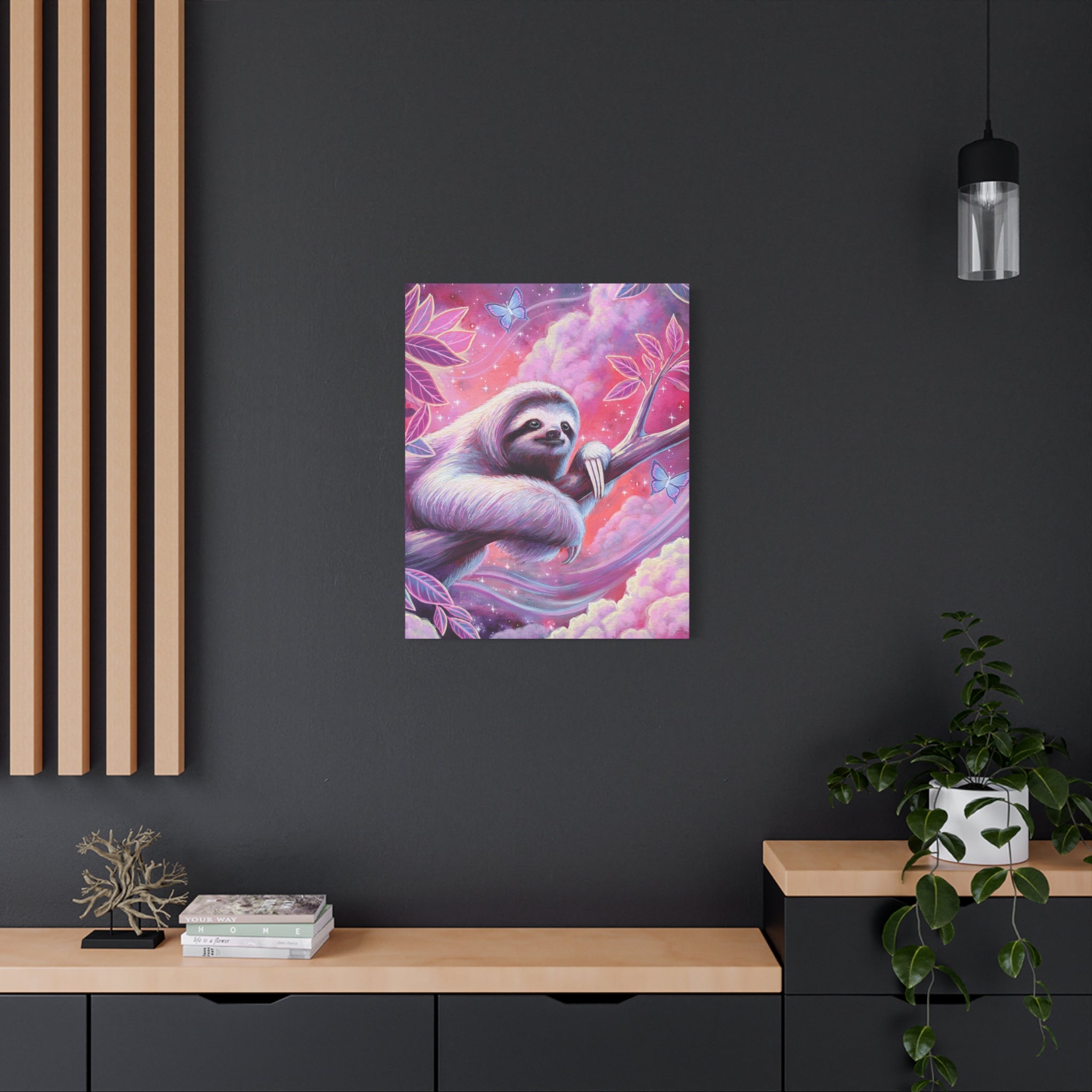 Stargazer Sloth Canvas Print