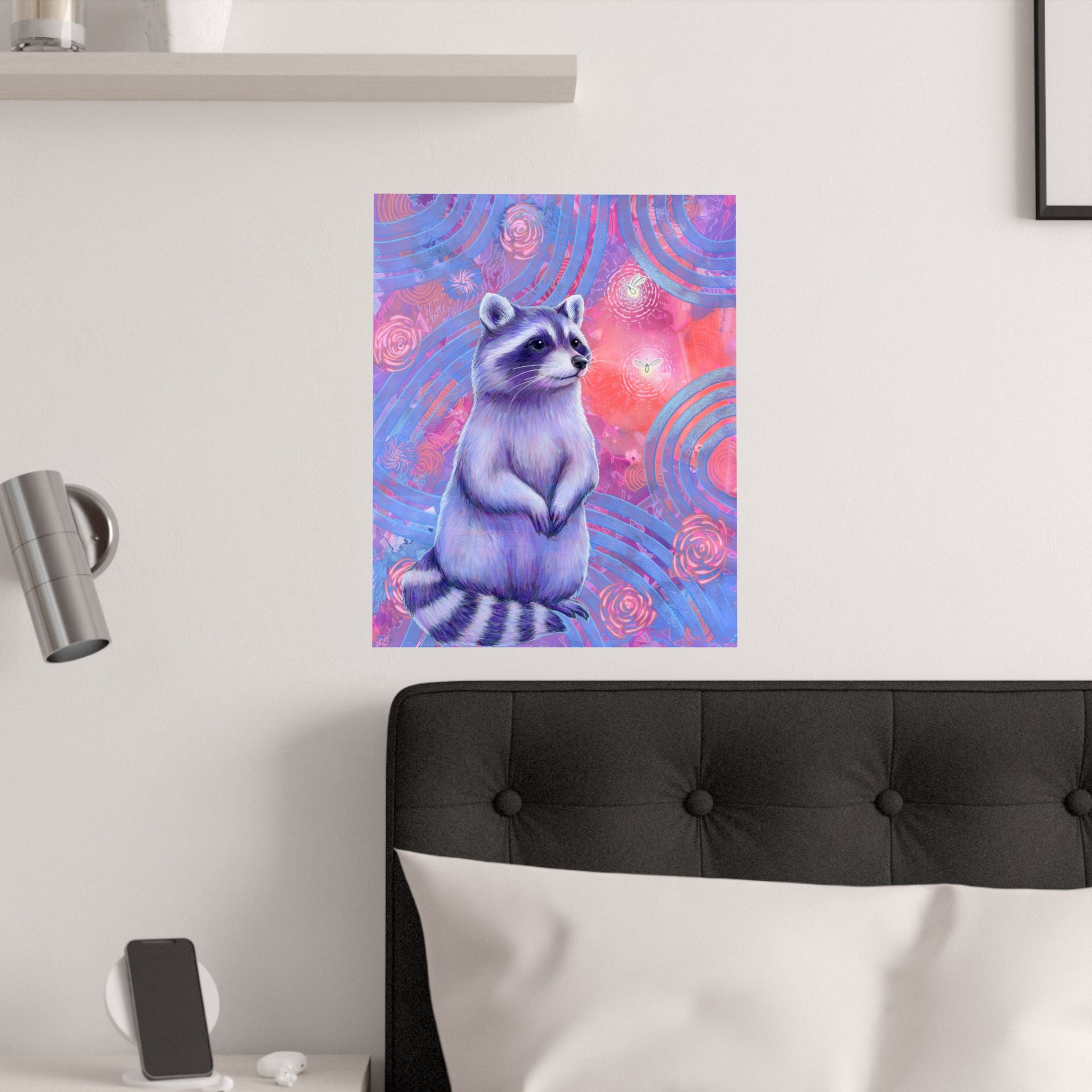 Curious Raccoon Poster Print