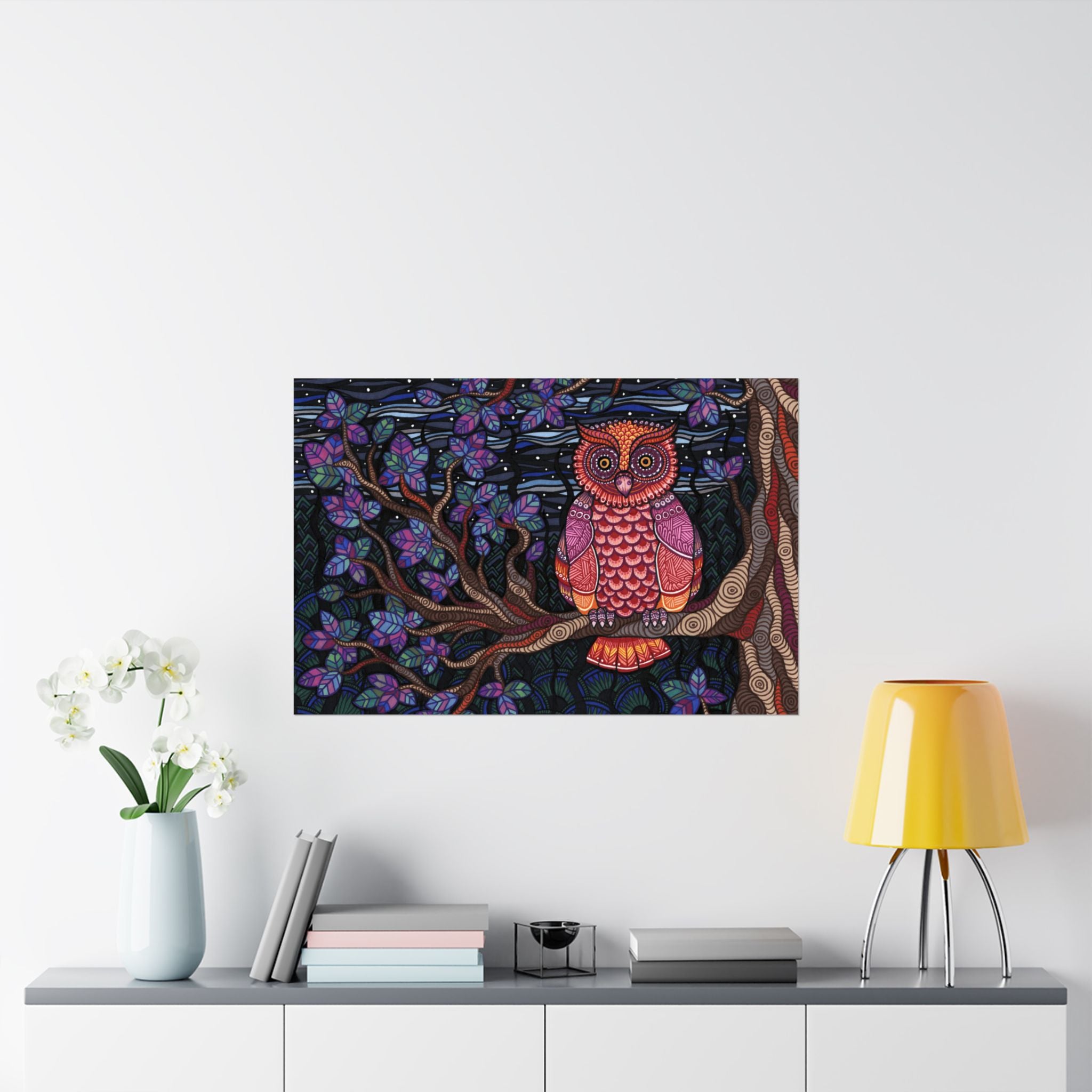 Owl Tree Poster Print