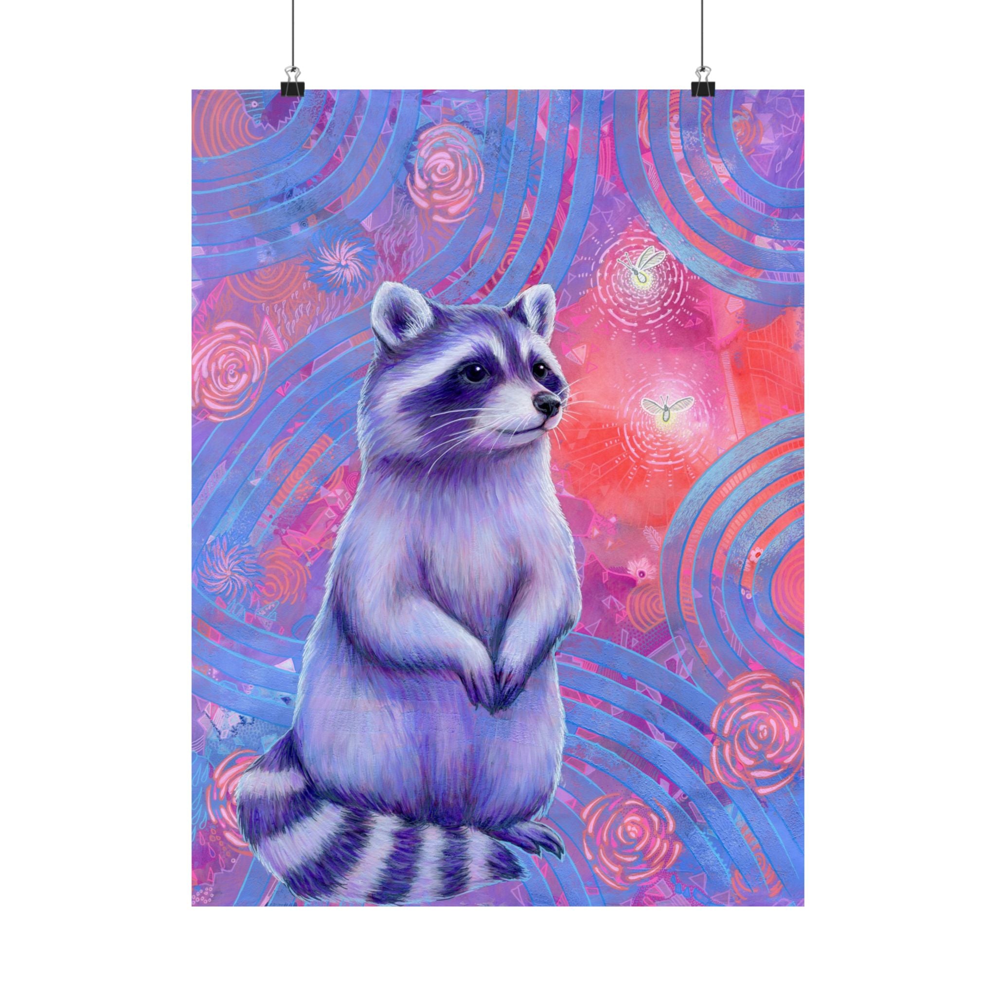 Curious Raccoon Poster Print
