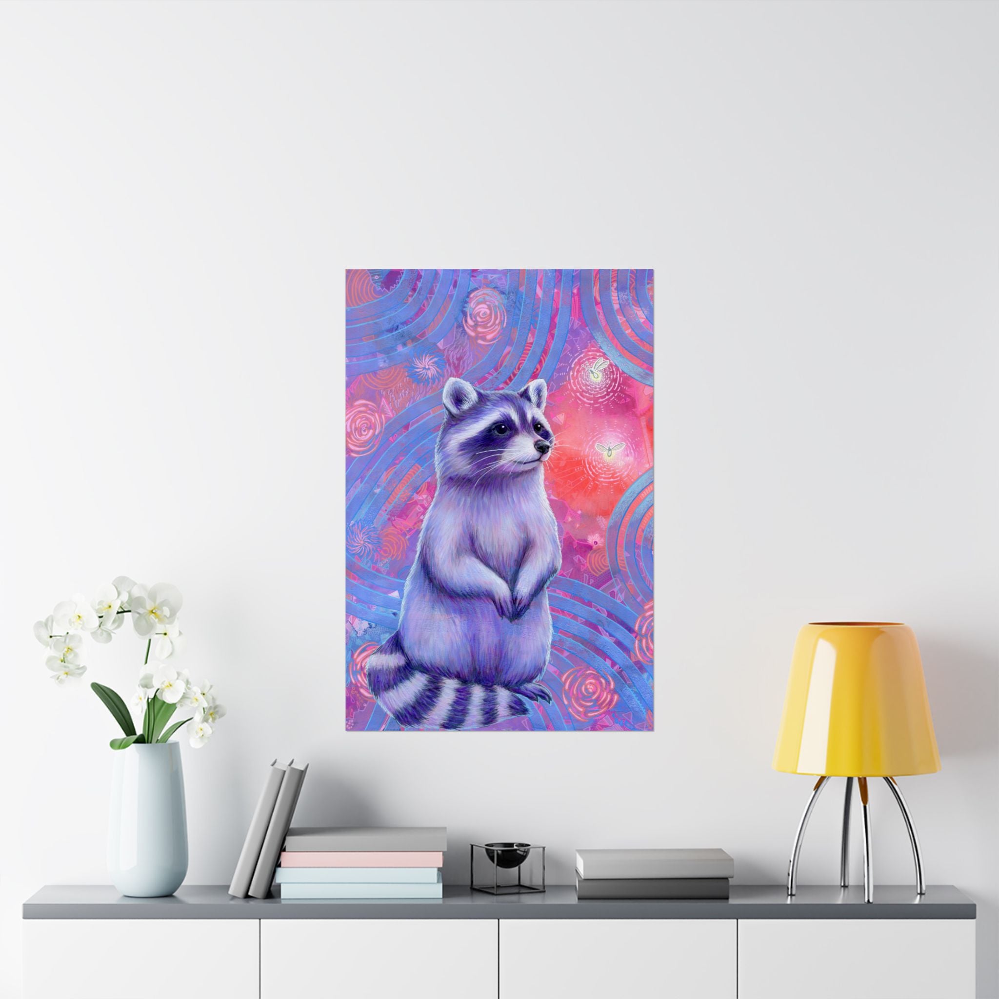 Curious Raccoon Poster Print