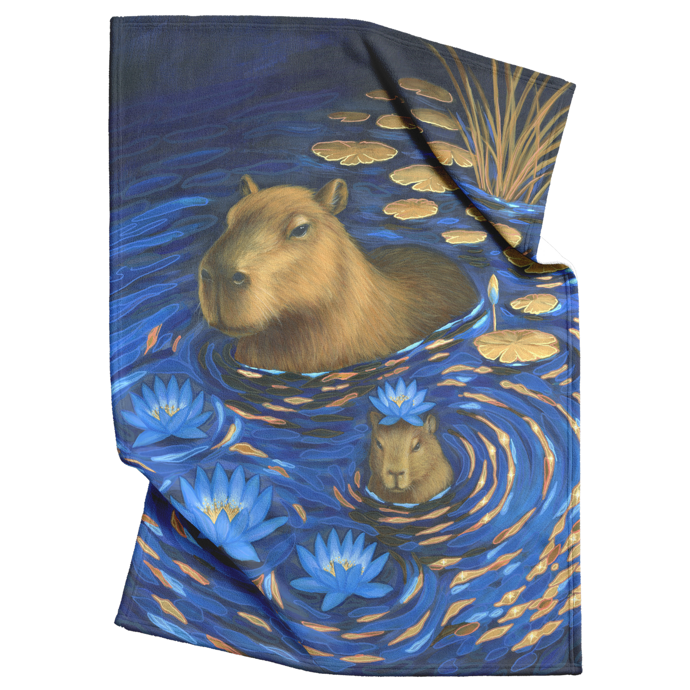 Capybara_Dreams_Blanket_V_Blanket_Top_Bottom_Folds_Mockup.png