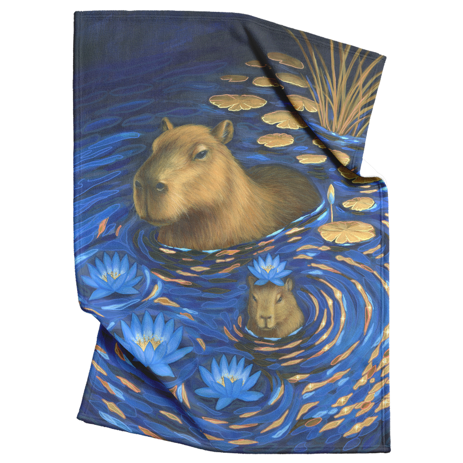 Capybara_Dreams_Blanket_V_Blanket_Top_Bottom_Folds_Mockup.png