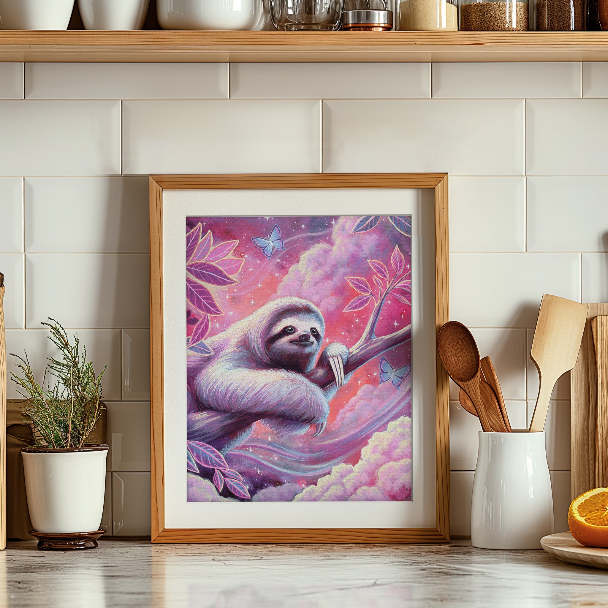 Stargazer Sloth - Fine Art Print · Art by Amanda Lanford