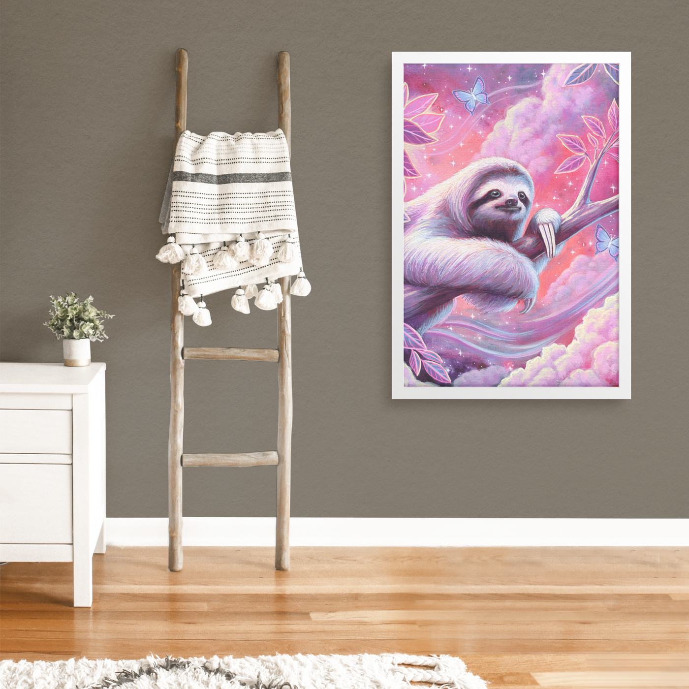 Stargazer_Sloth_Framed_Print_FAP_V_Rectangle_Large_Lifestyle_Mockup.png